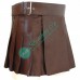 Brown leather kilt with adjustable belt